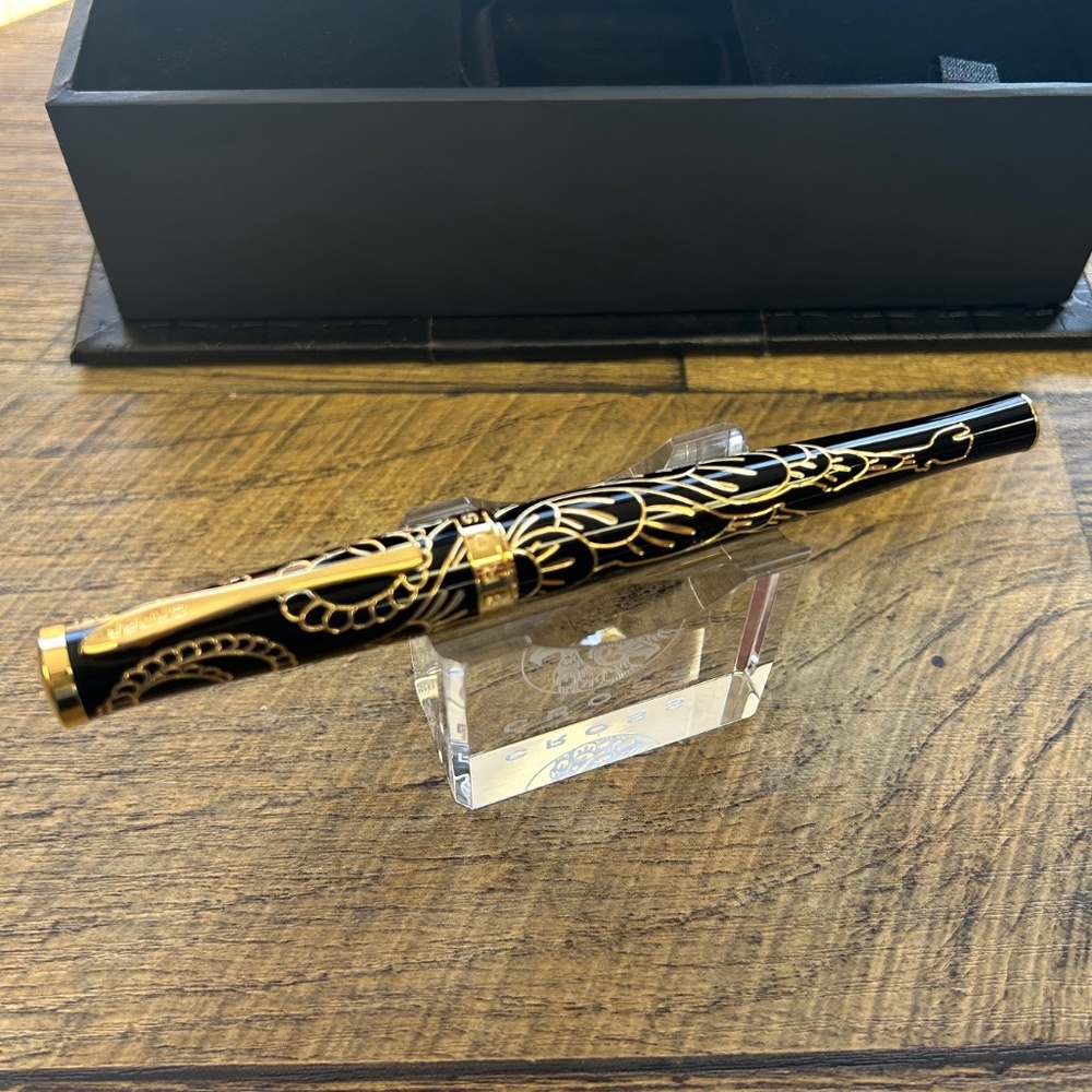 NIB Cross Sauvage 2015 Year Of The Goat Moonlit Black Lacquer Ballpoint Pen